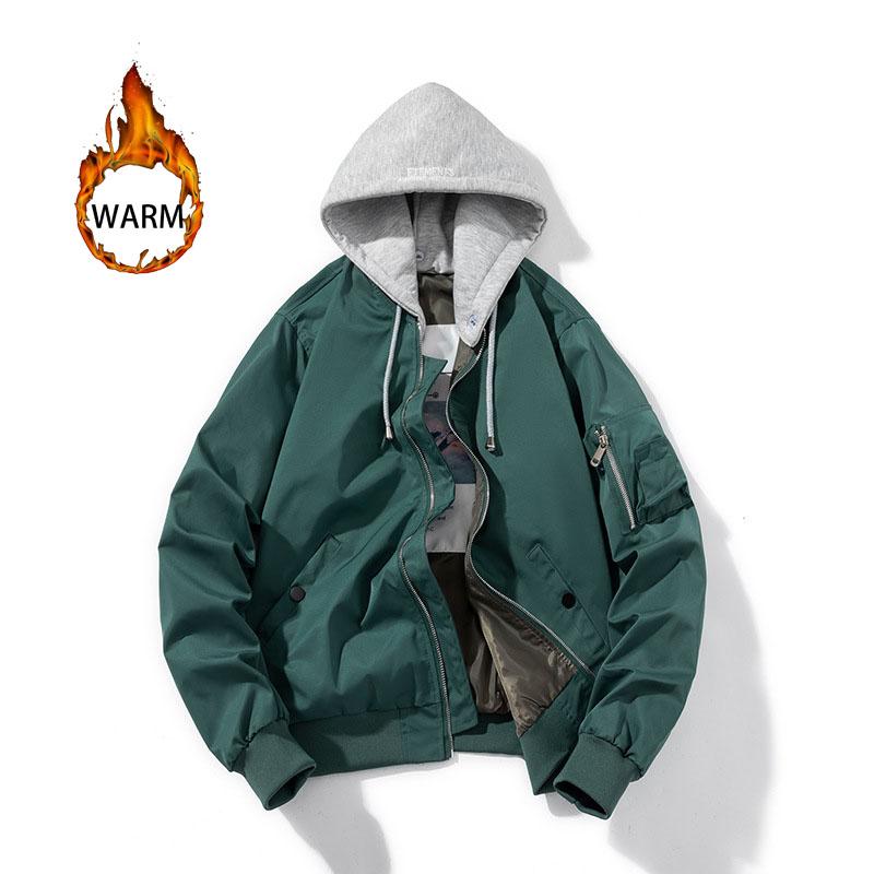 Men Jacket Women Autumn Winter Jacket Fashion Vintage Hooded Baseball Coat Casual Windbreak