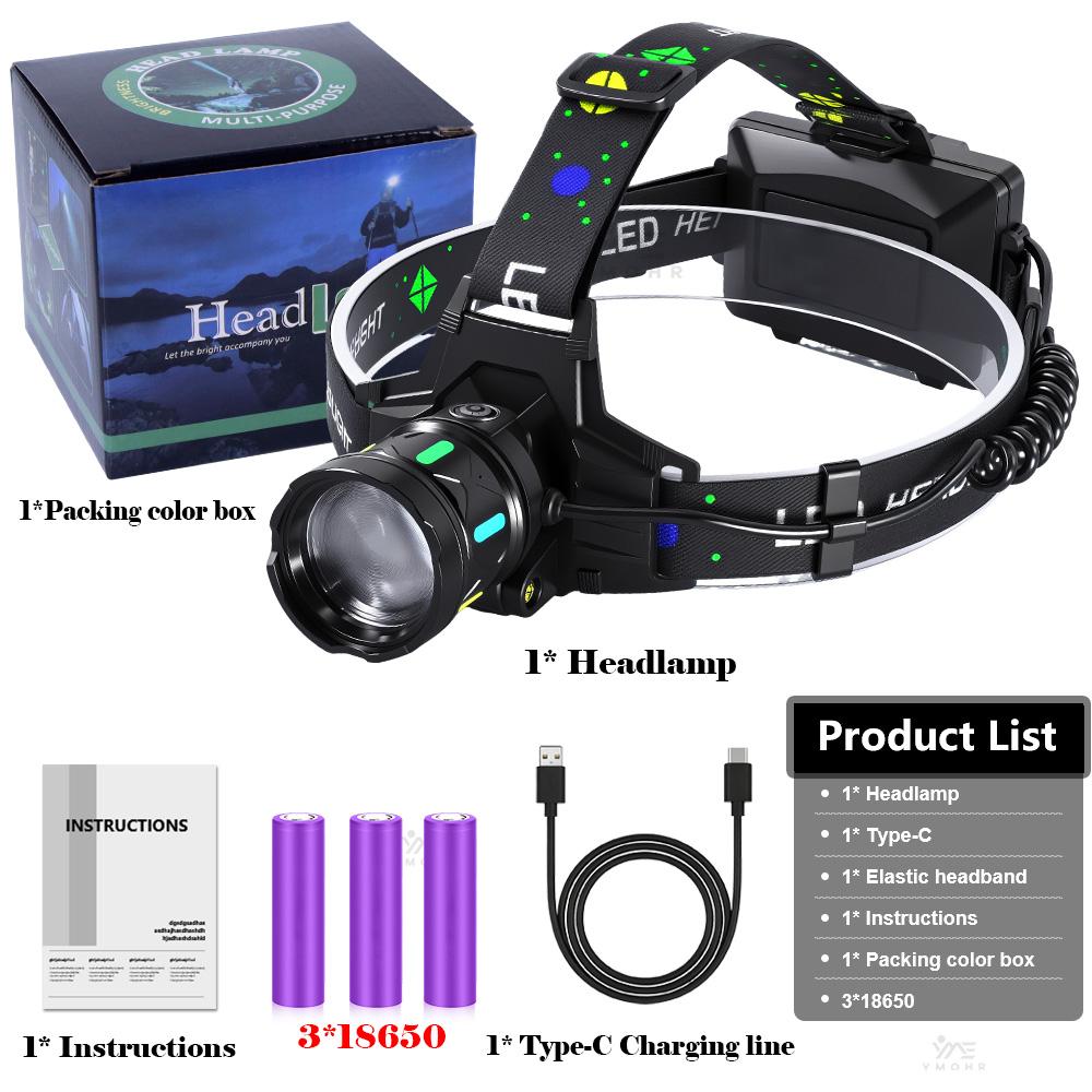 

20000000LM Working Light Rechargeable LED Headlamp18650 High Power Flashlight Camping Lantern Outdoor Equipment Head Torch Light