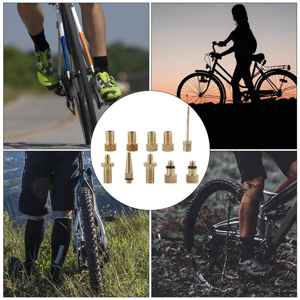10Pcs Bike Tire Valve Adapter,   Valve Adapter French Brass Conversion Set for Nozzle Nozzle Tool   Tool