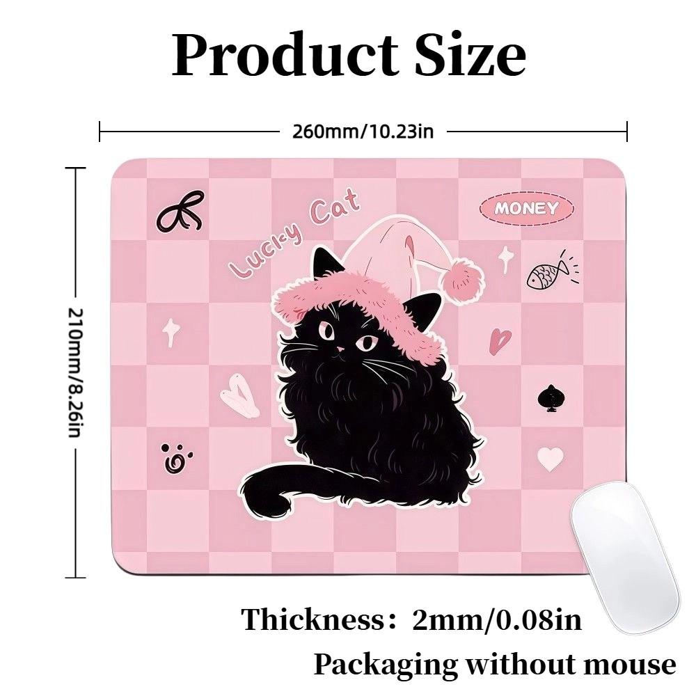 Waterproof Women's Mouse Pad Non-Slip Kitten Mouse Pad Black Cat Mouse Pad  For Laptop PC, Desktop