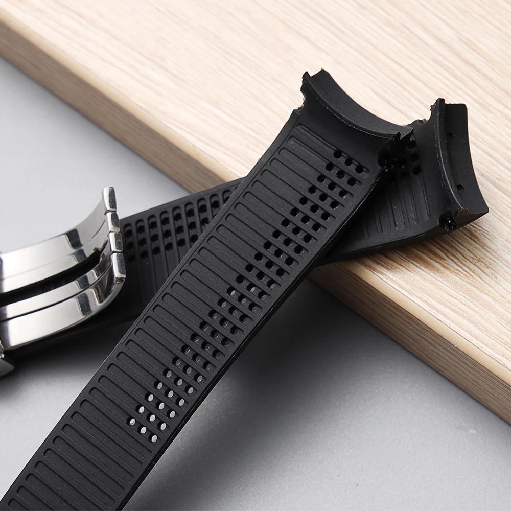 Bracelet For TAG HEUER CARRERA Watch Chain 20 22 24mm TPU Silicone Watch Strap Watch Accessories Rubber Watchband Chain
