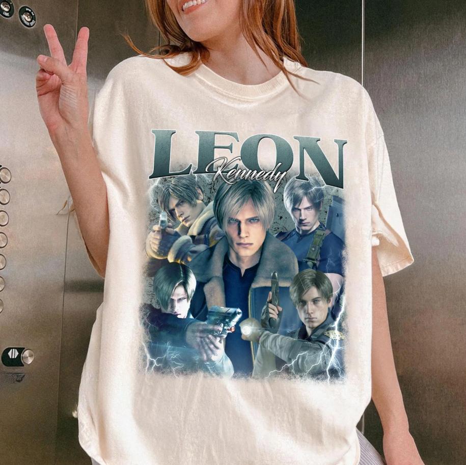 Resident Evil Leon Kennedy Graphic Printed Tshirt Women Trendy Style Top SpringSummer Pure Cotton Unisex Short Sleeve Tshirt