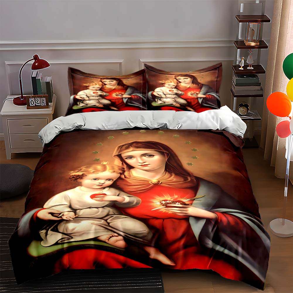 

Religious figures design. Bedding Duvet cover sets Duvet covers Pillowcases gifts (1 * Duvet Cover 2 * Pillowcases, without duvet insert) 135x200cm
