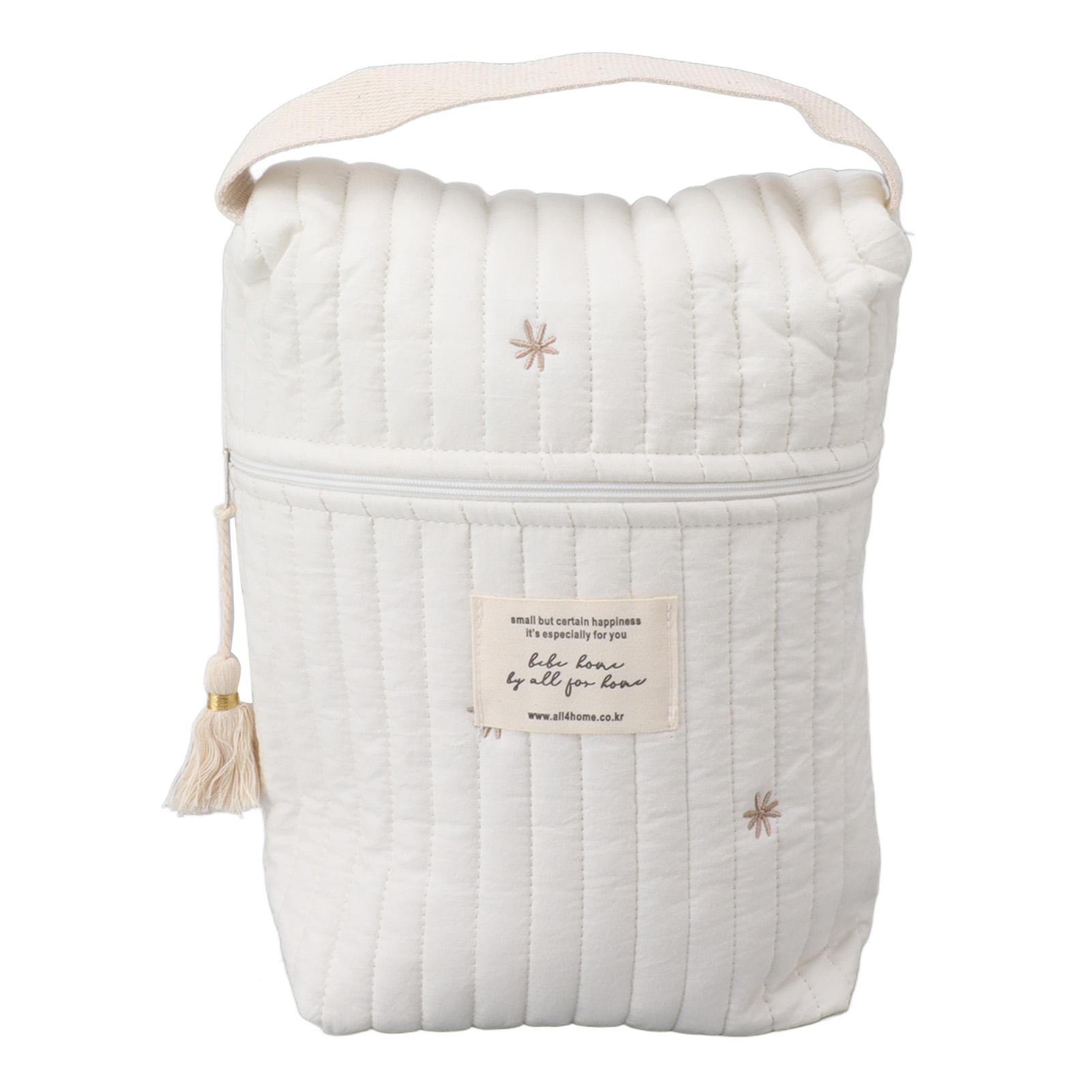 

Милая стеганая вышитая сумка для подгузников из хлопка для детской коляски на молнии для салфеток для бутылочек