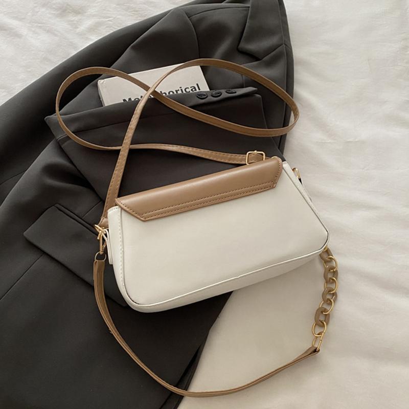 Yogodlns  New Fashion PU Leather Shoulder Bags for Women Simple Chain Handbags Crossbody Messenger Small Square Bags Casual Underarm Bag