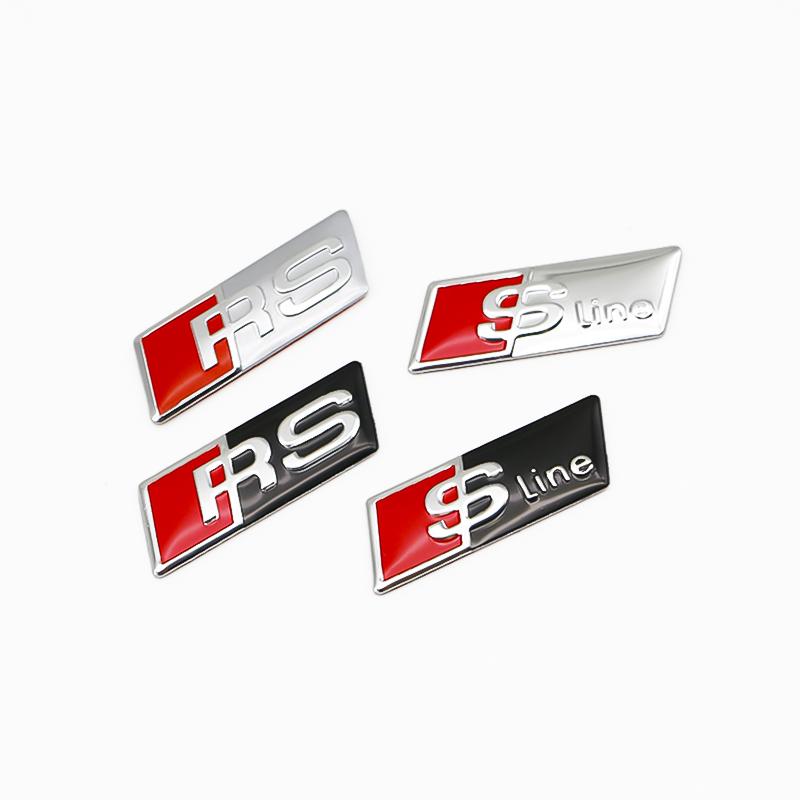 3D Aluminum Steering Wheel Badge Emblem Cover For Audi Q3 Q5 Q7 Q8 RS A3 A4 B8 B9 A5 A6 C7 A7 Black Silver Tuning Accessory