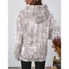 Women S Loose Fit Hooded Sweatshirt With Branch Print