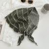 Women Retro Triangle Fringed Wrap Shawl Scarf Female Grain Textured Shawls Scarves Decorative Headscraves