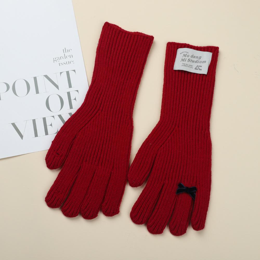 

Knitted Wool Gloves for Women In ColdSeason BrandNew Touch Screen Plus Velvet Warmth and Thick Cold Protection Partial Finger Korean Version Wool average size