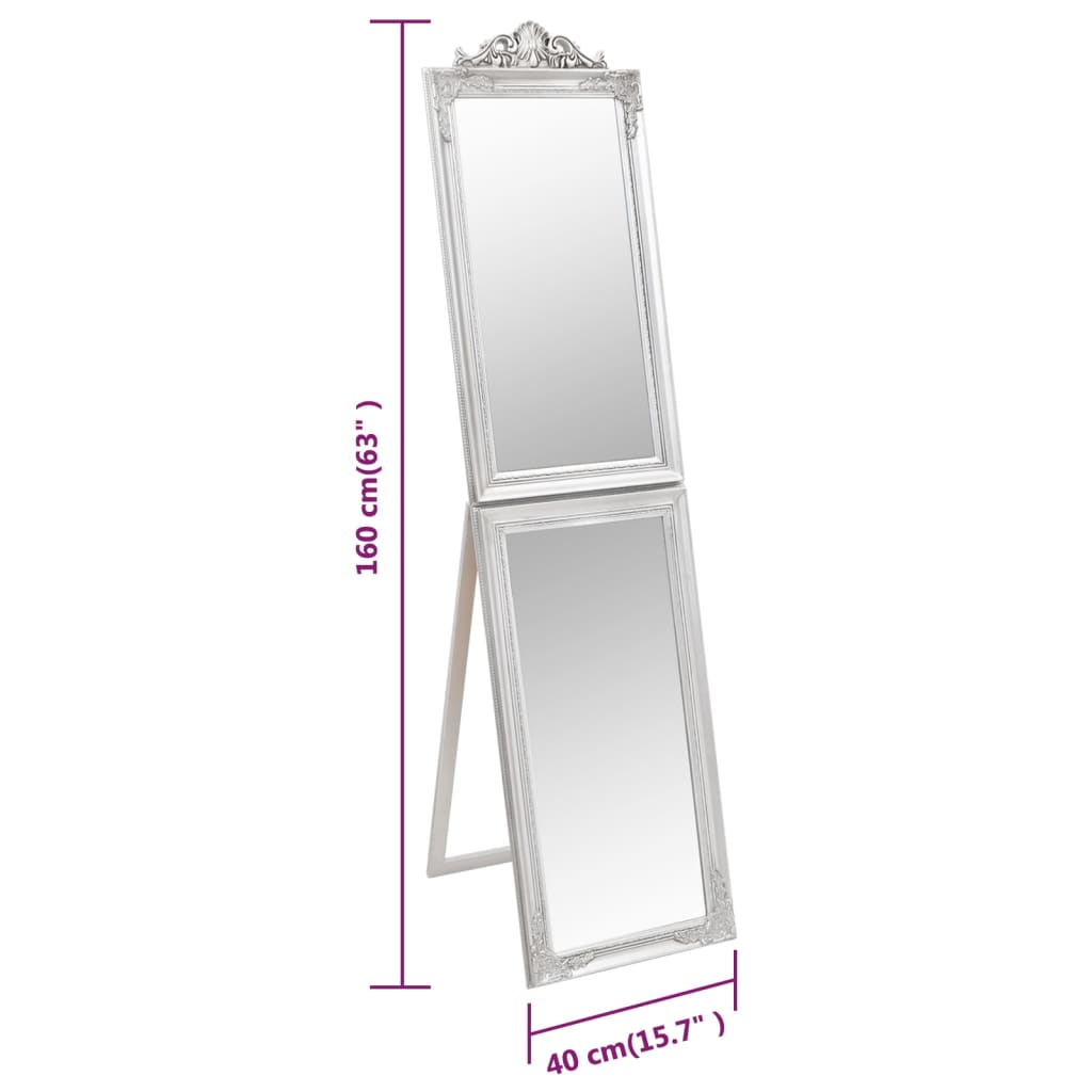 Floor Mirror Silver 40x160 cm