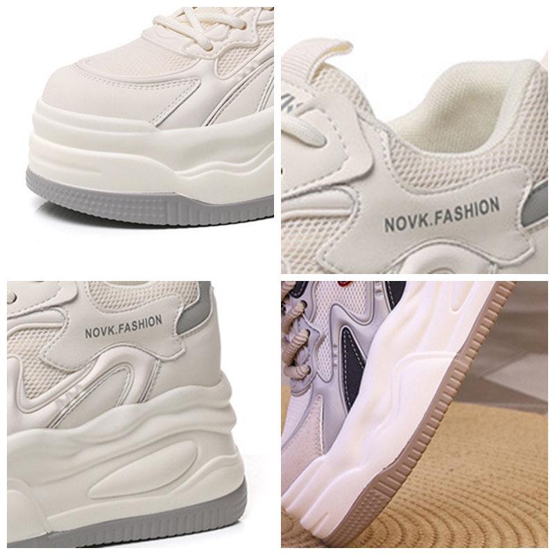 Fujin 8 см натуральная кожа вулканизированные летние женские массивные кроссовки удобные — фото 3