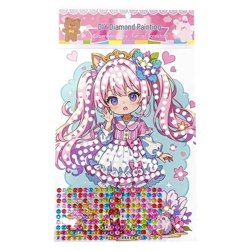 Kids' Cartoon DIY Acrylic Gem Stickers: Fun Educational Diamond Stickers for Girls