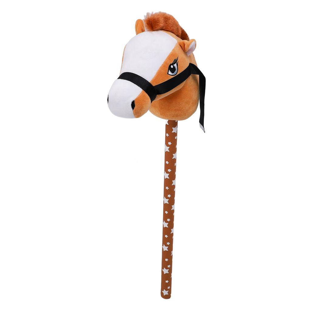 Stick Horse Plush with Neighing Galloping Sounds Pony Horseback Riding Game Stuffed Stick Horse