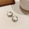 Silver Needle Diamond-set Geometric Circle Earrings Temperament Light Luxury High-end Earrings Personalized Design Cold Wind Earrings Wholesale