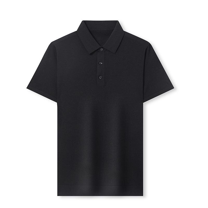 Men's Yilite Solid Color Ice Silk Polo Shirt - Short Sleeve, Cool and Comfortable for Business Wear