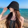 Women's Summer Japanese Style Bucket Fisherman Hat Hollow Out Breathable Foldable Basin Hat Face Slimming Sun Hat