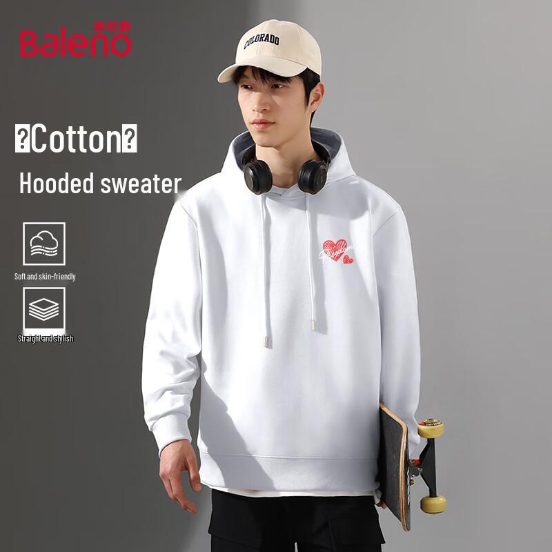 

Baleno Unisex Heart Print Hooded Sweatshirt