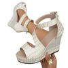 Scarpe Taglie Forti da Donna 36-42 Moda Estiva Zeppe Piattaforma Sandali con Cinturino e Fibbia Scarpe da Spiaggia Sandali Casual da Festa e da Sera
