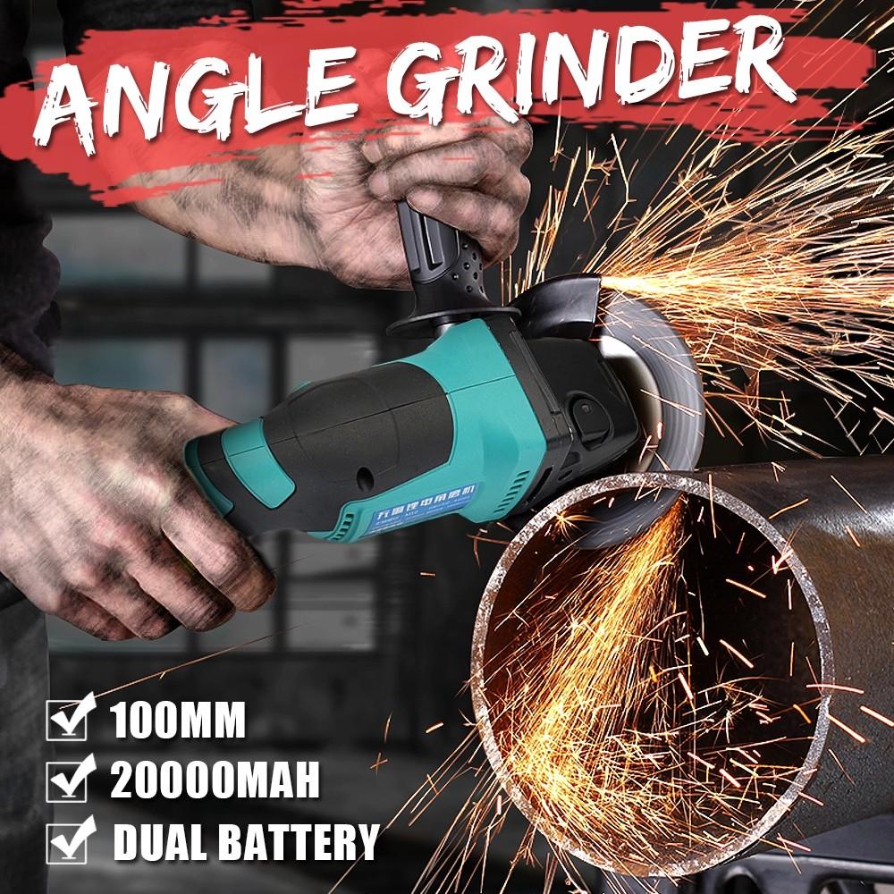 Electric Angle Grinder Cordless Brushless Tool 18V Rechargable Lithium Li-ion Battery for Polishing Cutting Grinding New