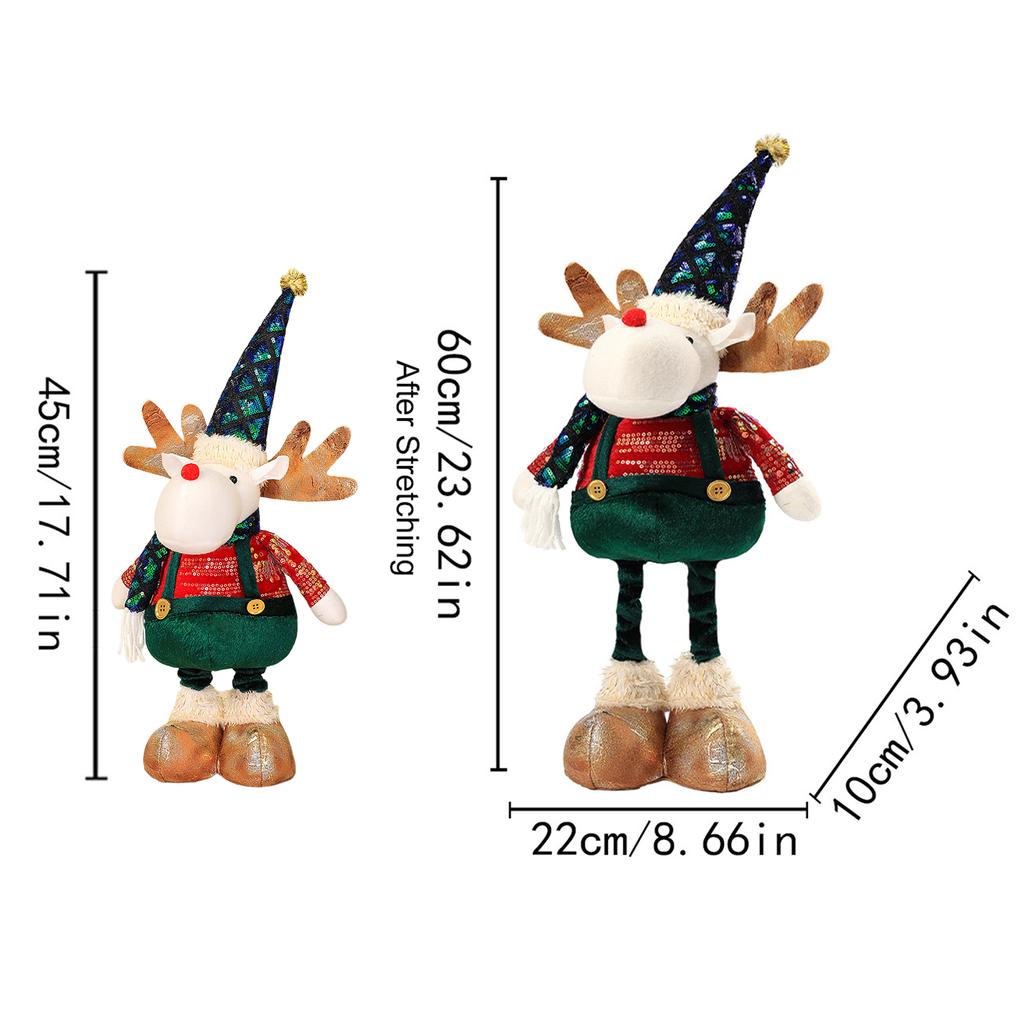 Christmas Figurine Ornaments Santa Claus Snowman Elk Standing Figurine Adjustable Flexible Home Hotel Shopping Mall Decor Xmas G