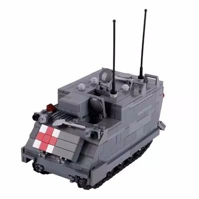 WK2 US Hauptkampfpanzer M26 M12 gepanzertes Fahrzeug Militärisches Sanitätsfahrzeug Schnellboot Kriegsszene Kofferträger Ziegel Spielzeug Jungen Geschenk