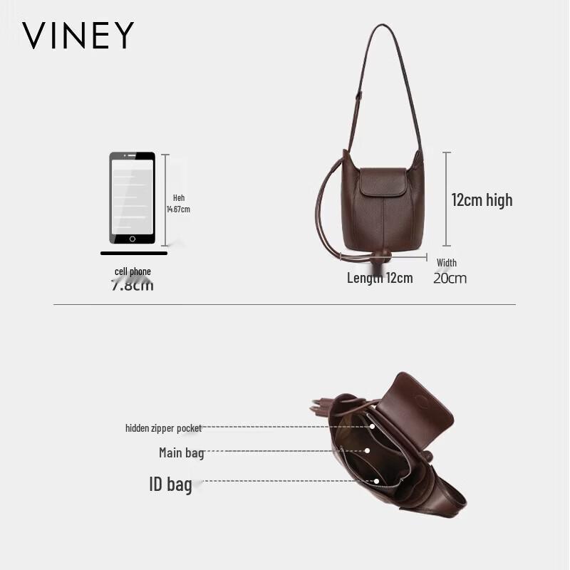 Viney Women's Leather Bucket Crossbody Bag