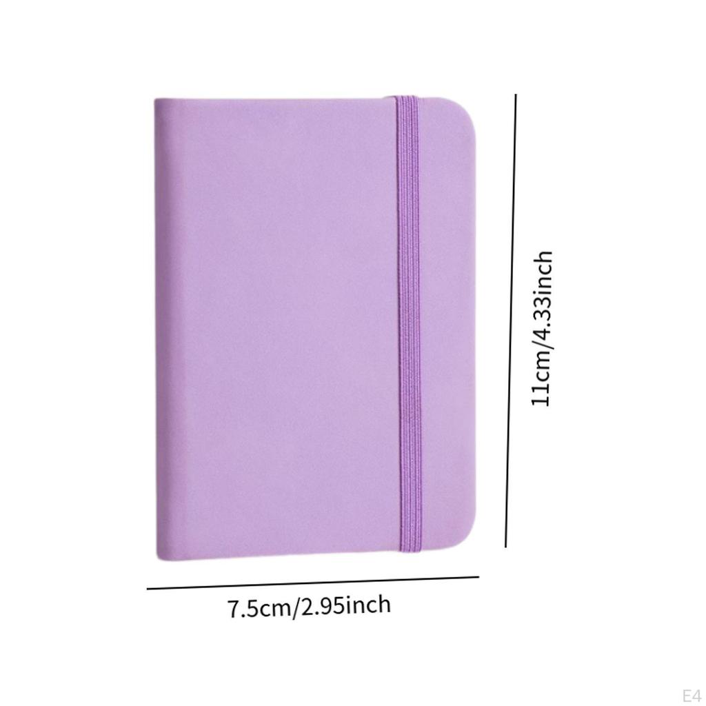 Taschennotizbuch A7 Note 100 Blatt mit Gummiband Tragbarer linierter Block PU-Leder