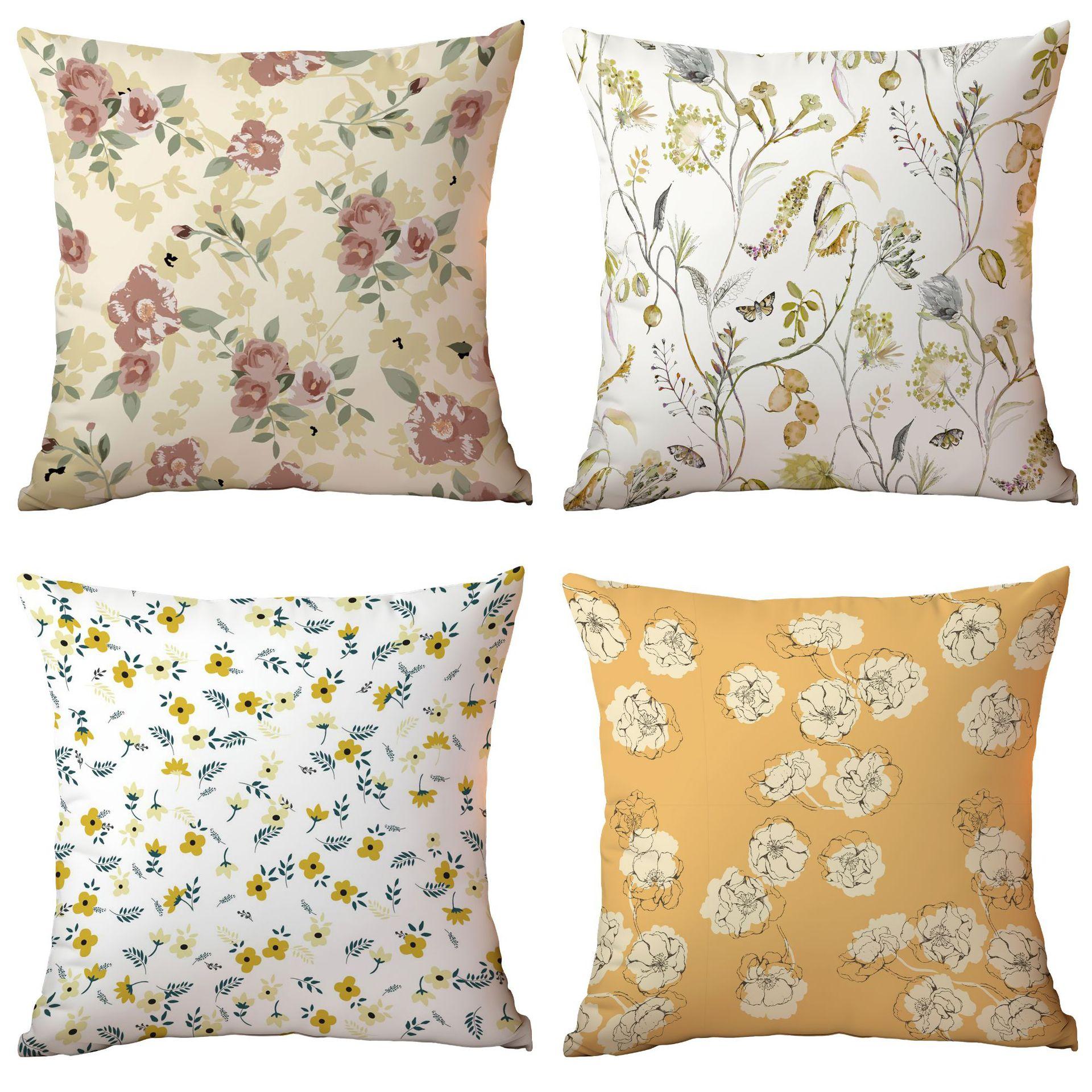 

Spring Wildflower Pillowcase Decorate Living Room Sofa Pillowcase Bedroom Pillowcase 45 * 45Cm