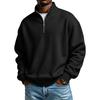 Men's Casual Half-Zip Stand Collar Sweatshirt Color Winter Long Sleeve Pullover