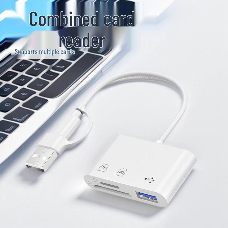 Universal Type-C Card Reader for Huawei, Xiaomi, Apple - Supports TF, SD Cards, U Disk, Car, Camera