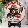 2D Flat, 1pc Print Round Aluminum Decorative Sign, Forest Fire Prevention Theme, Don't Let Wildfires Rage, Perfect for Cabin, Campground, Patio