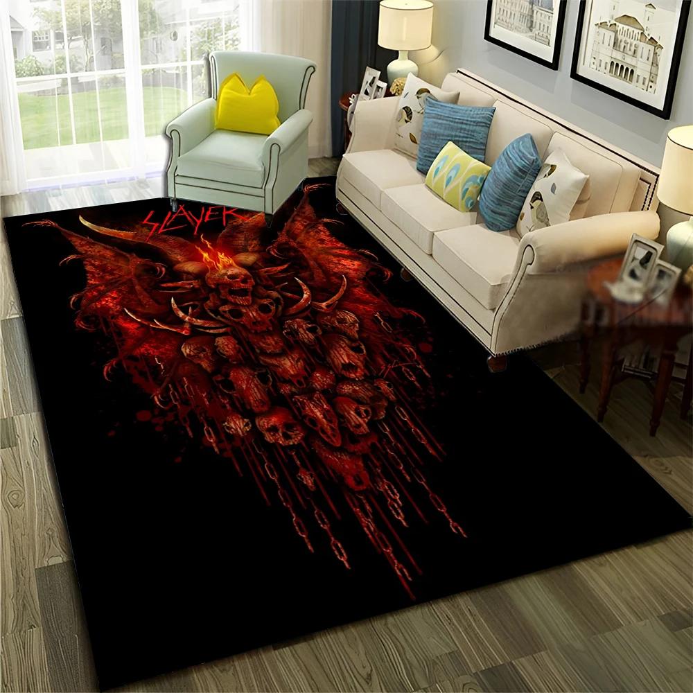 

Rock Slayer Heavy Metal Band Carpet Rug for Home Living Room Bedroom Sofa Doormat Decor,kids Play Area Rug Non-slip Floor Mat 40x60cm