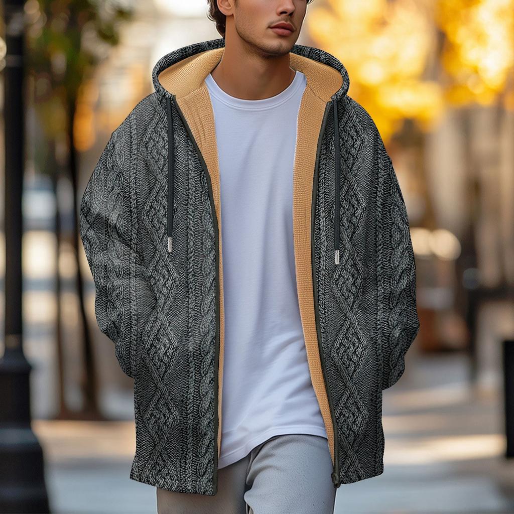 Pánská silná kapsová bunda na zip s kapsami vloženými do bavlněné bundy