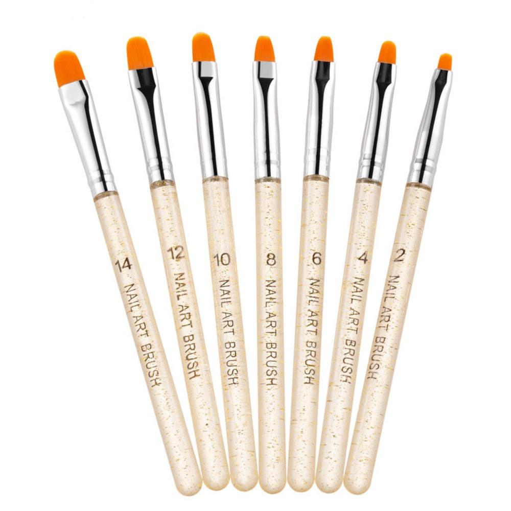 7pcs Manicure UV Gel Brushes Set Durable Bristles Nail Art Nail Painting Brush DIY Nail Art Tips Builder Pen Nail Supplies