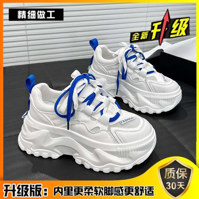Single Mesh Dad Shoes Women's Ins Tide 2025 Summer New Thin Thick-soled Heightening Muffin Shoes Casual Sports Shoes