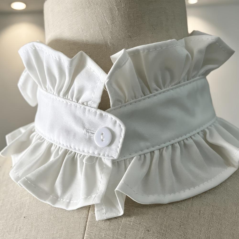 Stand Collar Ruffled Detachable Collar Polyester Decorative Neck Ruff For Women