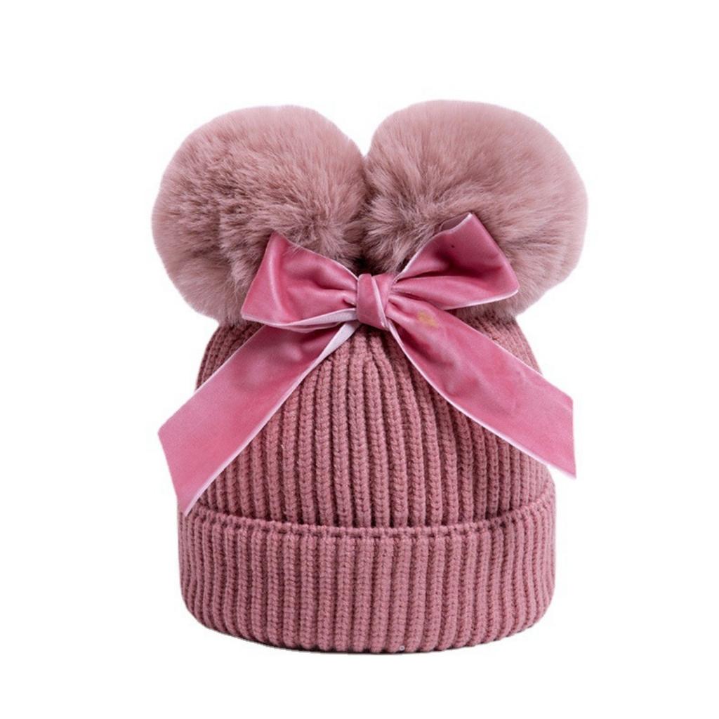 Laço, Touca de Bebê, Gorro de Lã, Boné Infantil, Touca Grossa, Touca para Bebês e Crianças Pequenas, Boné Infantil, Touca de Tricô, Touca Quente