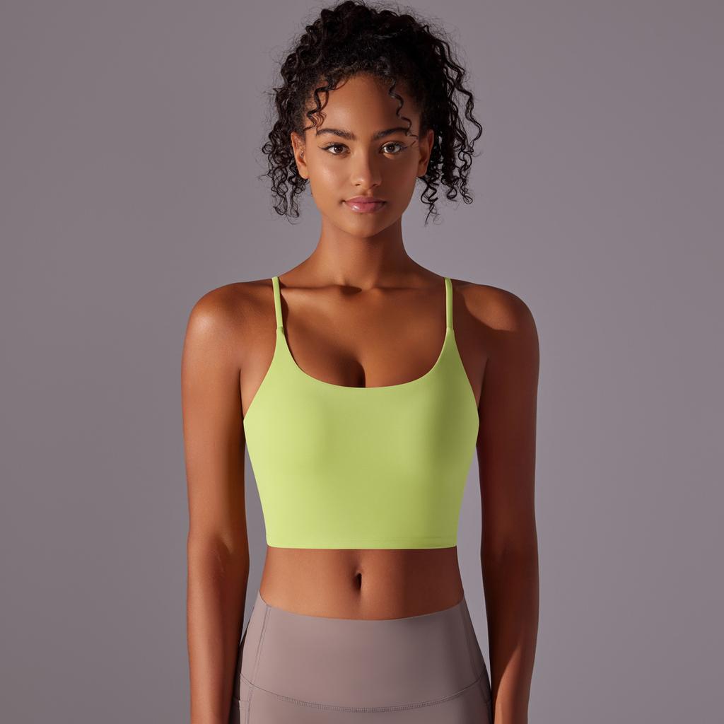 New Camisole Sports Bra With Beautiful Back, Nude And Tight Fitting Yoga Bra, Worn For Running And Fitness, Top For Women