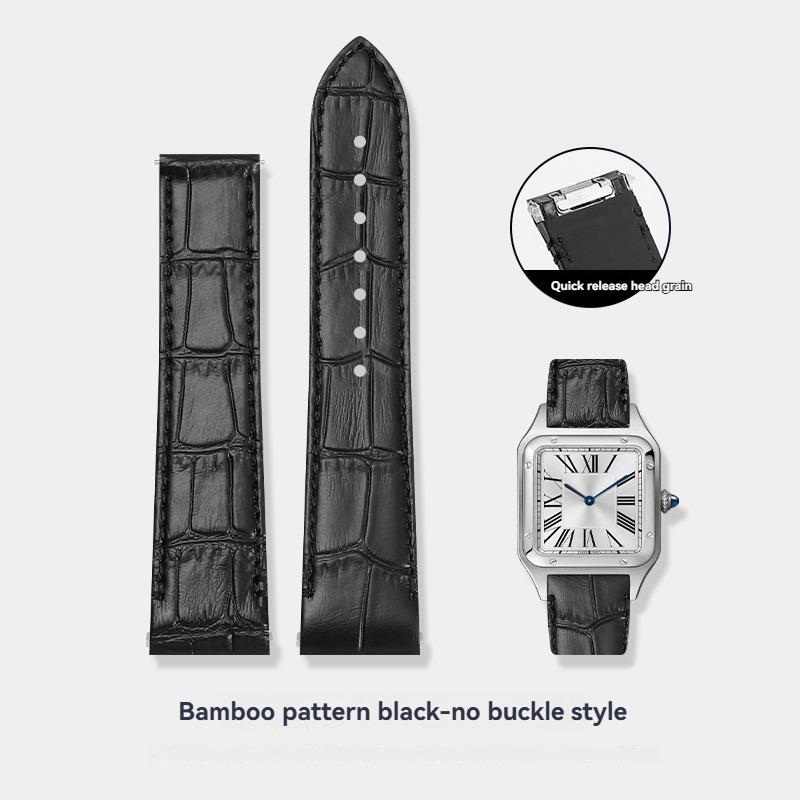 19mm 21mm Uhrenarmband für Cartier Santos WSSA0010 WSSA0009 WSSA0029 Schnellwechsel-Uhrenarmband Herren Krokodilmuster Lederband