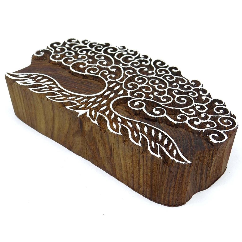 Wooden Textile Stamps Decorative Tree Stamp Wood Printing Printing Block