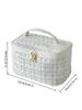 Fashion Cosmetic Bag Large Capacity Portable Handbag Plaid Travel Makeup Bag Portable Toiletries Organizer Bathroom Storage Case