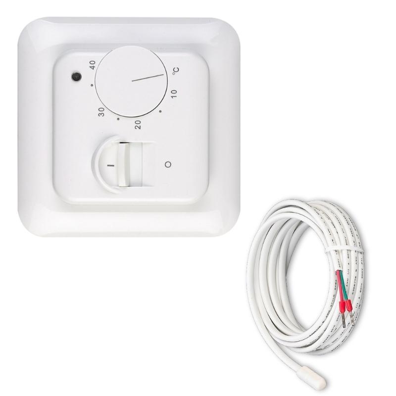 Manual Room Thermostat For Electric Underfloor Heating Systems 16A 230V With Air Sensors And Floor Probe