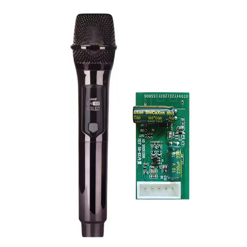 

Wireless Microphone with Built-in Receiver and Battery-Powered Pull-Rod Speaker