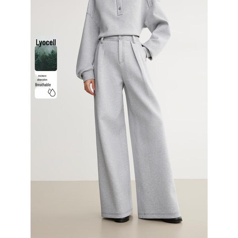 ELLE Women s Lyocell Blend Wide-Leg Sweatpants S