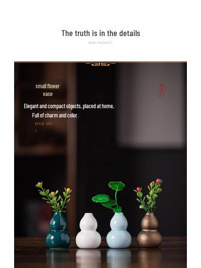 Creative Mini Ceramic Desktop Vase: Small Flower and Green Plant Hydroponic Bonsai Ornament for Indoor Decoration