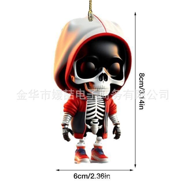 Skull Acrylic Colorful Car Hanging Decoration For Retro Halloween Decor Home