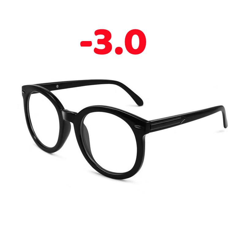 Diopter -0.5 To -6.0 Big Size Round Black Myopia Glasses Reading Glasses For Women Men Optical Spectacle Frame Computer Eyewear