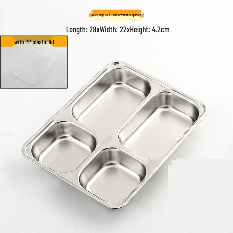 Tangyu 304 Stainless Steel Divided Meal Plates with Lids
