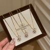 Old Money Wind Copper Coin Necklace Collarbone Chain Fashionable Light Luxury Diamond-Encrusted Money Bracelet Coin Earrings Earrings Women