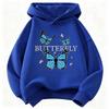 Blue Butterfly Fashion Design Children's Sweatshirt Cute Hoody for Boys Girls Autumn Spring Casual Hoodies Winter